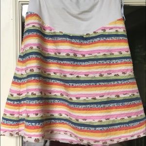 Maternity Multicolor Striped Floral Skirt Small